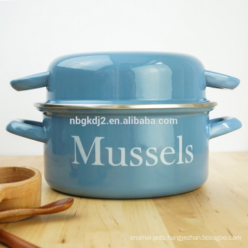 21/22cm size enamel mussel pot /enamelware cookware olla pot